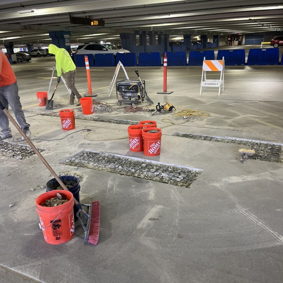 Commercial parking structure concrete repair